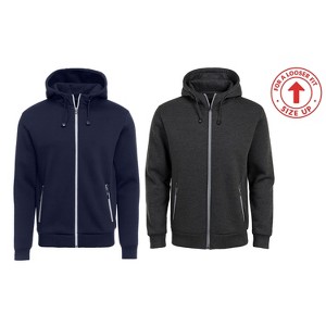 Blu Rock  Men's Slim Fit  Faux Shearling Fleece Lined Classic Tech Full Zip Hoodie -2 Pack - 1 of 3