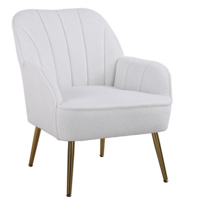NicBex Teddy Fabric Accent Chair Comfy Armchair with Adjustable Metal Legs Lazy Single Chair for Living Room,Bedroom