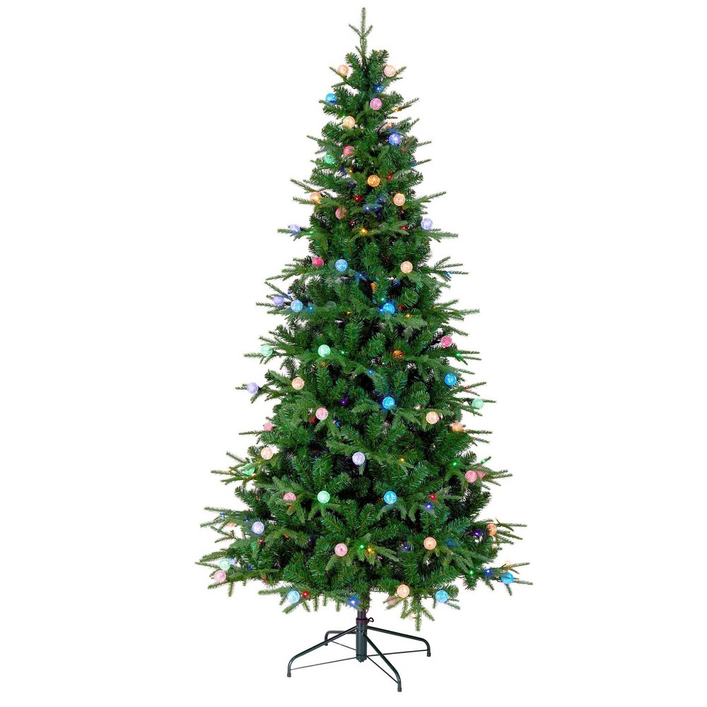 National Tree Company 7' Pre-lit Feel Real Duxbury Artificial Christmas Tree with Dual Color LED Lights