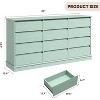 5/9/12 Drawer Chest Dresser with Wide Top, MDF Wood Storage Organizer for Bedroom, Living Room, White/Black/Green - 3 of 4