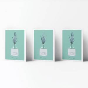 Thank You Greeting Card Pack (3ct) "Thank You Glass Lavender" by Ramus & Co - 1 of 4