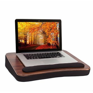 Sofia + Sam All Purpose Memory Foam Lap Desk - Wood Top - Black - 1 of 4