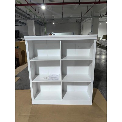 6 Cube Display Shelf, 3 Tiers Storage Organizer, Cubby Bookshelf, Modern Bookcase, Wooden Open Bookshelf for Bedroom, Classroom, Office