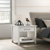 GlasFlength Nightstands Nightstand Modern Bedside Table with Storage Drawer and Open Wood Shelf for Room Modern, White, 18"*20"*24" - 2 of 4