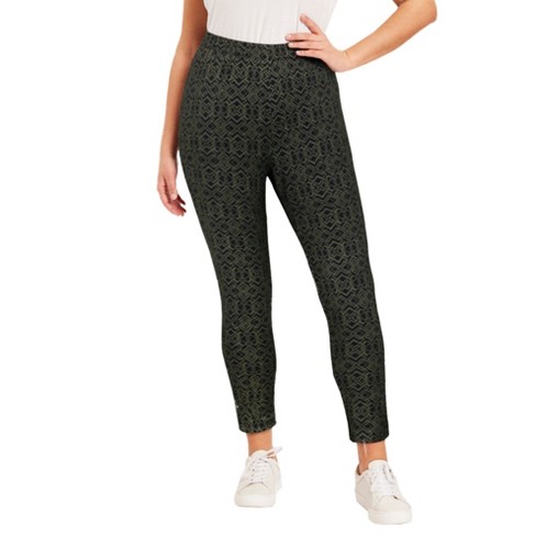 June + Vie by Roaman's Women's Plus Size Curvie Fit Corner Office Pants,  10/12 - Black