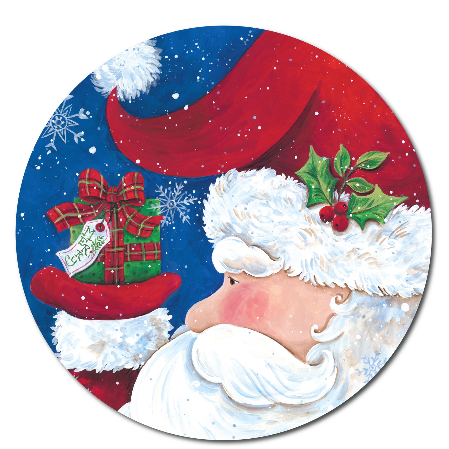 Courtside Market Merry Christmas 12x12 Circular Wood Dècor