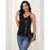 Womens Tank Tops Casual Fashion V Neck Strappy Sequin Sparkle Shimmer Camisole Sleeveless Tanks Tops - 3 of 4