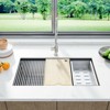 33" Stainless Steel Undermount Kitchen Sink - 1.35mm with Bamboo Board (19x10in, Commercial Grade) for Home Use - 2 of 4