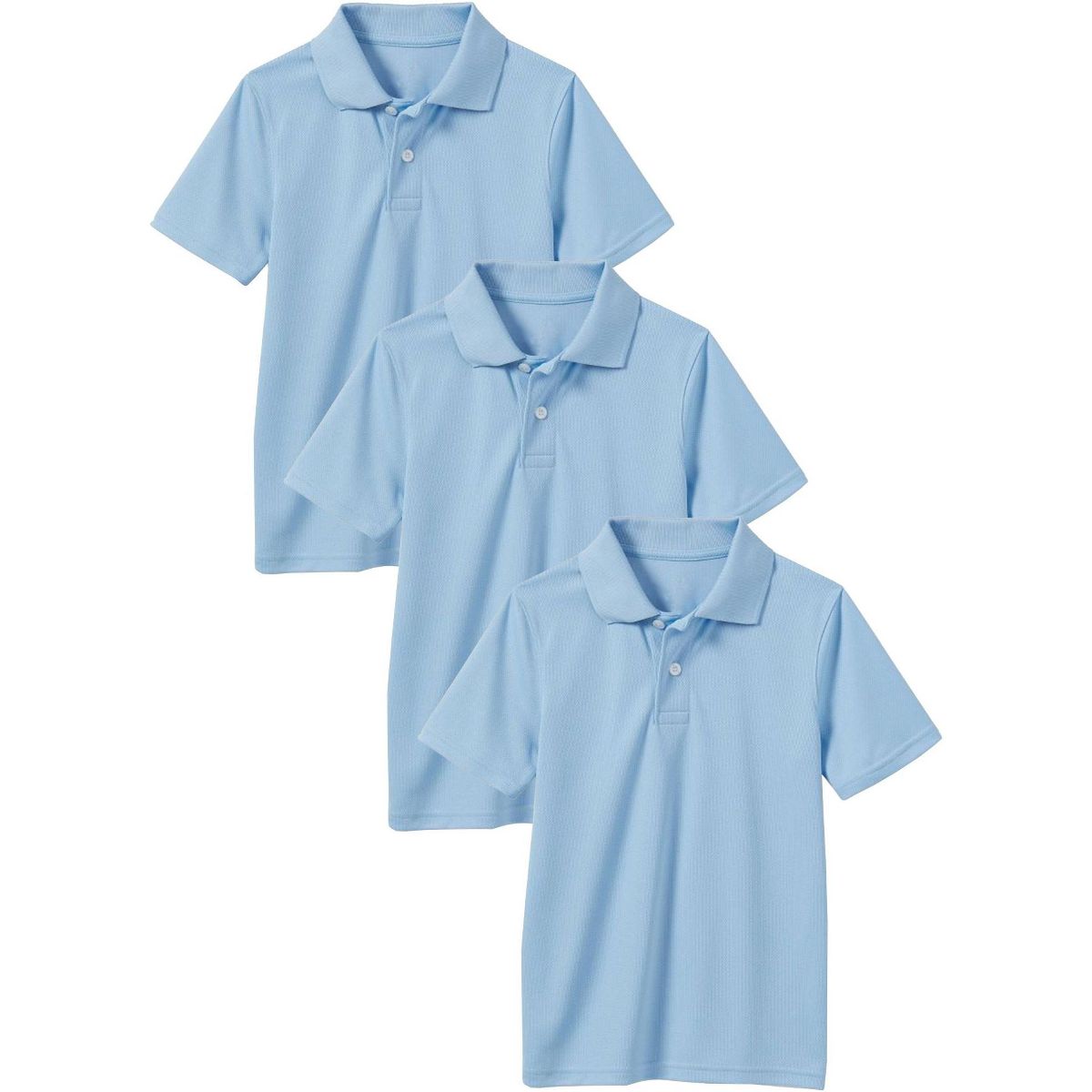 Galaxy By Harvic Boy's Moisture Wicking Short Sleeve Polos (sizes 4-7)-3 Pack - thumbnail 9