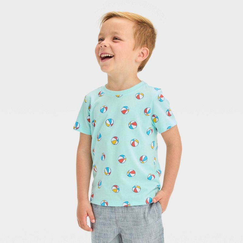 Toddler Boys' Jersey Knit T-Shirt - Cat & Jack™ Turquoise Blue, 1 of 5