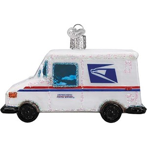 Old World Christmas Blown Glass Ornament for Christmas Tree, USPS Mail Truck - 1 of 4