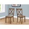 Monarch Specialties Dining Chair Set Of 2 Side Upholstered Kitchen Dining Room Pu Leather Look Wood Legs Brown Beige Transitional - 2 of 4
