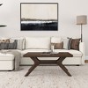 Plank+Beam Solid Wood Cross Leg Rectangular Coffee Table, 40" Coffee Table for Living Room - 2 of 4