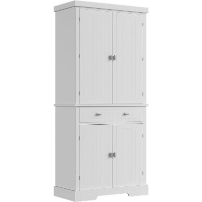 72" Kitchen Pantry Cabinet, Kitchen Pantry with 6 Door Shelves, 2 Cabinets and 1 Drawer, Tall Storage Cabinet for Living Room, Dining Room