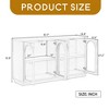 Leovsnove Storage Cabinet with 4 Door Glass Doors, Arched Cabinet with Adjustable Shelves for Living Room - 3 of 4