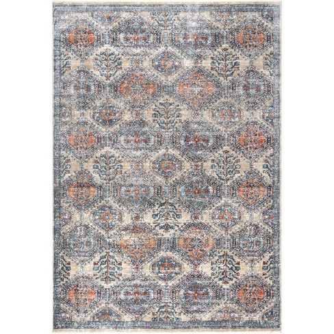 nuLOOM Casandra Machine Washable Moroccan Motif Area Rug - Grey 4' x 6