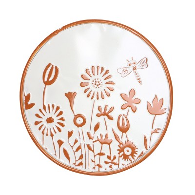 VIP Metal 13 in. Multicolor Embossed Floral Wall Decor Round