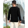 Clearlove Mens Linen Henley Shirts Lace Up Long Sleeve V Neck Casual Lightweight Cotton Hippie Shirts - 2 of 4
