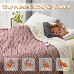 Electric Heated Blanket Throw with 3D Jacquard, Multi Heating Levels & Auto Shut Off, Washable Double-Sided Softness & Cozy Warmth - 1 of 4
