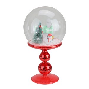 Northlight Holiday Scene Pedestal Globe Decoration -8.75" - Red - 1 of 3