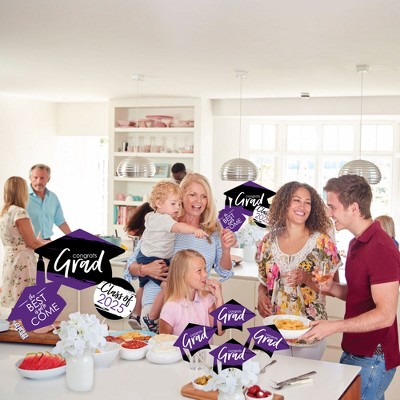 2024 Purple Grad Celebration Centerpiece Kit - 35 Double-Sided Cutouts