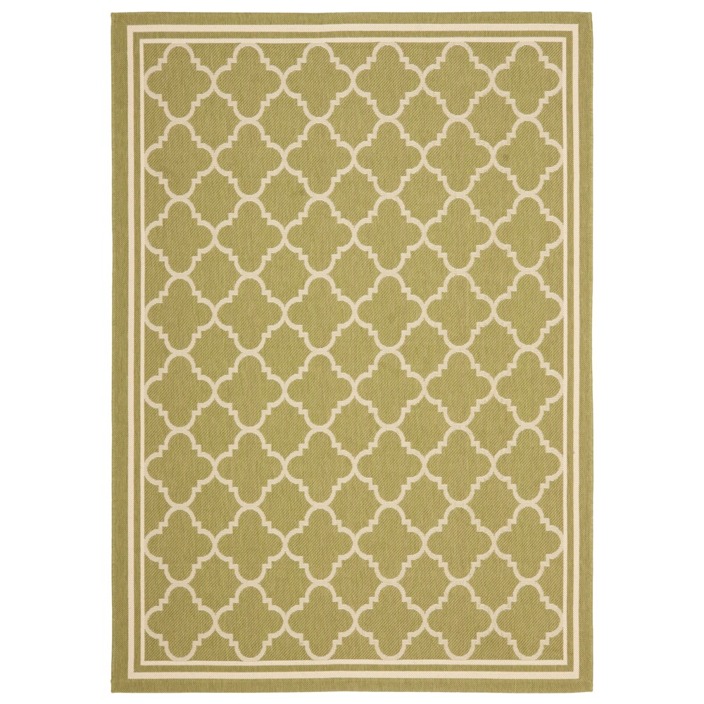 4'X5'7in Rectangle Renee Patio Rug Green/Beige - Safavieh