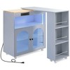 NicBex Kitchen Island with Drop Leaf Mobile Kitchen Island with LED Lights, Power Outlets, 4 Open Shelves - 2 of 4
