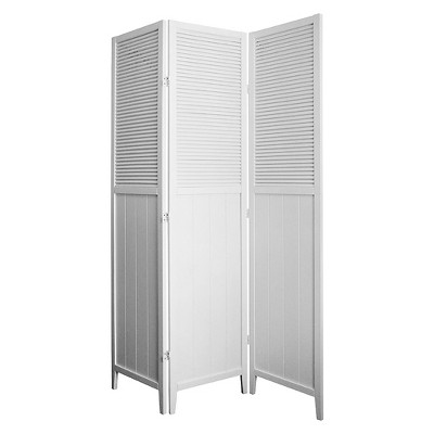 Shutter Door 3 Panel Room Divider White - Ore International