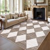 Machine Washable Checkered Rug - Non-Slip, Stain-Resistant, No-Shedding for Dining, Living Room, Bedroom - Easy Clean High Traffic Area Rug - 2 of 4