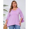 Clearlove Women Plus Size Top Shirt Ruffl Sleeve Blouse - 3 of 4