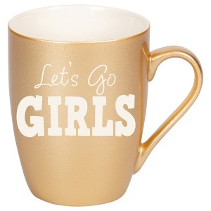 100 North Vegas Gold Metallic Finish, 10 Ounce, Comfortably Fits Your Hands, New Bone China Coffee Tea Cup Mug, Let's Go Girls - 1 of 1