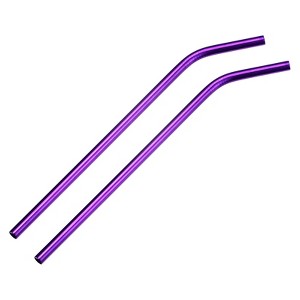 Unique Bargains Smooth Cocktail Coffee Juice Reusable Metal Straws 2 Pcs - 1 of 3