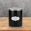 Amici Pet Cavalier Black/Silver Metal Treats Canisters, 2 Size Set, Pet Food Storage Containers, Dog Food Jar with Lid, 40 & 118 oz. - 4 of 4