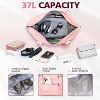 Waterproof Travel Duffle Bag with Trolley Sleeve, Weekender Carry On Tote for Women, Gym and Hospital Bag in Coral Pink - 3 of 4