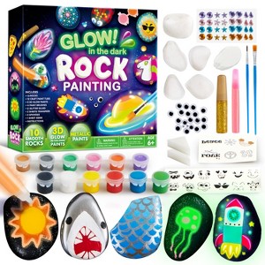 Joyfy Glow in The Dark Rock Painting Kit, Creative DIY Arts and Crafts Set for Kids Ages 6-12, Craft Paint Kits for Kids Birthday Gift Indoor Activity - 1 of 4