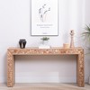 Vynxaria 62" Rustic Wood Console Table with Natural Log Accents Spacious Entryway/Sofa Table, Easy Assembly - 3 of 4