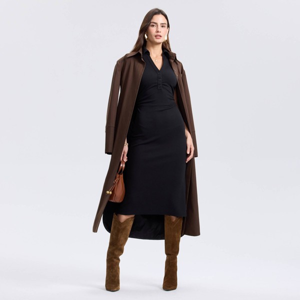 Vestido Midi Entallado de Manga Corta para Mujer - A New Day™ 4