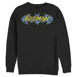 Men's Batman Logo Retro Sweatshirt - Black - Medium :