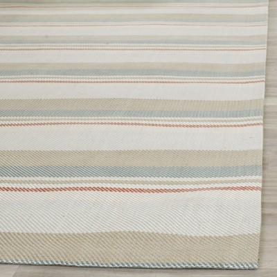 Marbella 6' x 9' Blue and Beige Handwoven Wool Area Rug