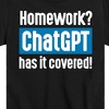 Boys' - Instant Message - Homework ChatGTP Has It Covered Short Sleeve Graphic T-Shirt - 2 of 4