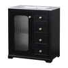 30-Inch Bathroom Storage Cabinet with Soft-Closing Glass Door, Small Bathroom Vanity - 3 of 4