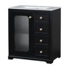 30-Inch Bathroom Storage Cabinet with Soft-Closing Glass Door, Small Bathroom Vanity - image 3 of 4