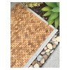 Teak Bath Floor Mat Runner Caramel - Hip-o Modern Living: Handmade, Rubber Backed, Geometric Pattern, 2'x5'4" - 4 of 4