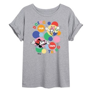 Women's - Disney - Minnie and Daisy Doing Our Own Thing Oversized Graphic T-Shirt - 1 of 4