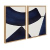 Kate and Laurel Sylvie Japandi 3 1 and 2 Framed Canvas Art Set by Rocket Jack - 2 of 4