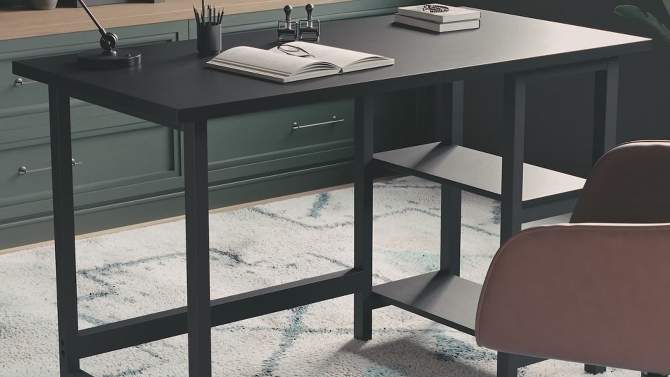 Home Office Trestle Desk with Shelves Wood Grain - Martha Stewart, 2 of 13, play video