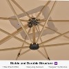 PURPLE LEAF Patio Cantilever Umbrella Teak Finished Aluminum Frame Large Offset Outdoor Sun Umbrellas with Base for Pool Garden Deck - 2 of 4