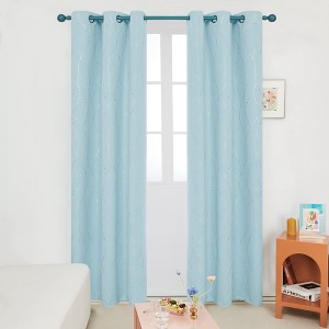 Deconovo Gold Wave Line and Dots Curtain Panel Pair(2 Panel) - 1 of 4