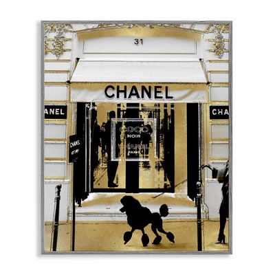 Stupell Industries Fashion Storefront Glam Poodle Black Framed Giclee Art