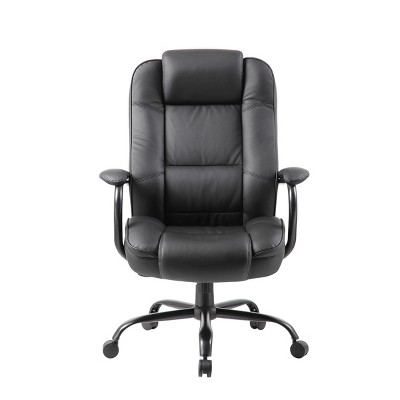 Executive Swivel LeatherPlus Chair with Reinforced Lumbar Support, Black